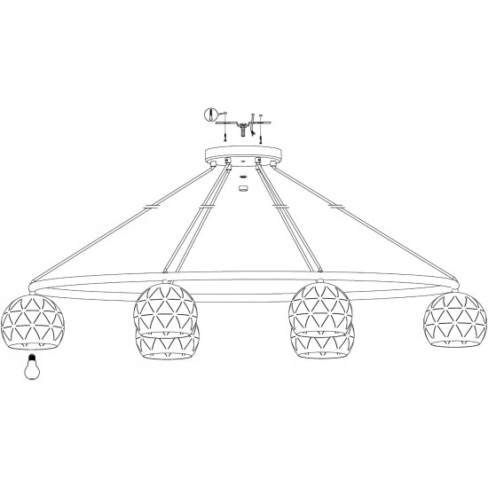 Полилей CANTALLOPS 6хE14 max 6х40W IP20 черен