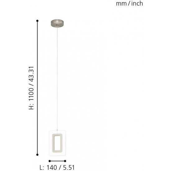 LED пендел ENALURI 1х5.4W 3000K 1x630Lm IP20 мат хром + бяло