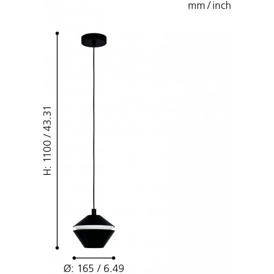 LED пендел PERPIGO 1хGU10 max 1х5W 3000K 1x400Lm IP20 черен