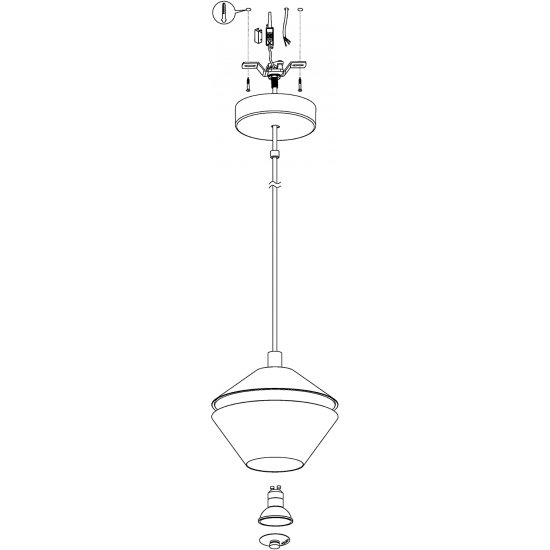 LED пендел PERPIGO 1хGU10 max 1х5W 3000K 1x400Lm IP20 черен