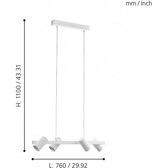 Полилей GATUELA 1 4хE14 max 4х25W IP20 черен