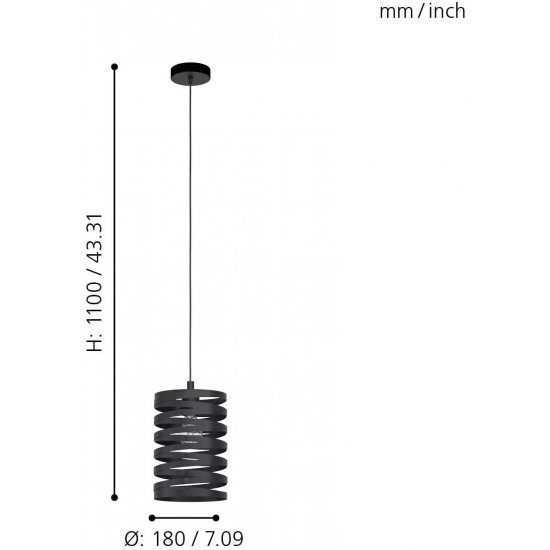 Пендел CREMELLA 1хE27 max 1х40W IP20 черен