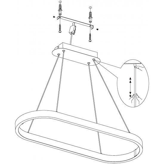 LED пендел CODRIALES 30W 3000K 3000Lm IP20 черен
