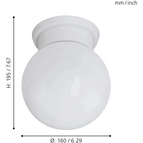 Плафон DURELO 1хE27 max 1х28W IP20 бял