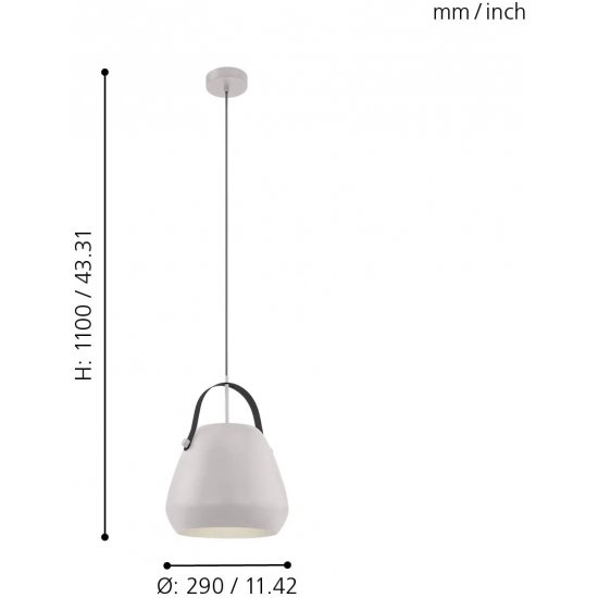 Пендел BEDNALL E27 max 1х60W IP20 сив