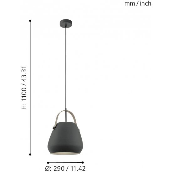 Пендел BEDNALL E27 max 1х60W IP20 черен