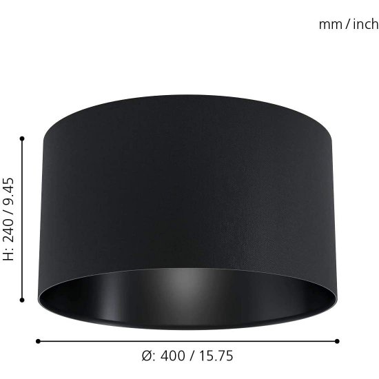 Плафон MASERLO 1 1хE27 max 1х40W IP20 черен