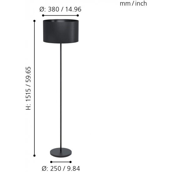 Лампион MASERLO 1 1хE27 max 1х40W IP20 черен