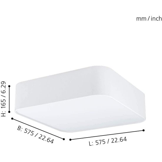 Плафон PASTERI SQUARE 5хE27 max 5х25W IP20 бял