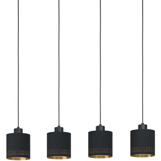 Пендел ESTEPERRA 4хE27 max 4х28W IP20 черно + златисто