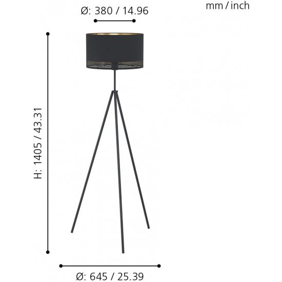 Лампион ESTEPERRA 1хE27 max 1х40W IP20 черно + златисто