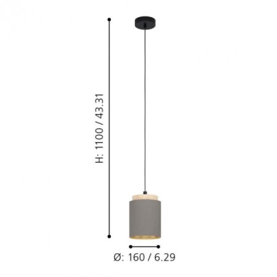 Пендел ALBARIZA 1хE27 max 1х40W IP20 капучино, черно + кафяво