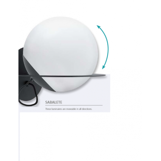 Лампион SABALETE 2хE27 max 2х40W IP20 черен + опал