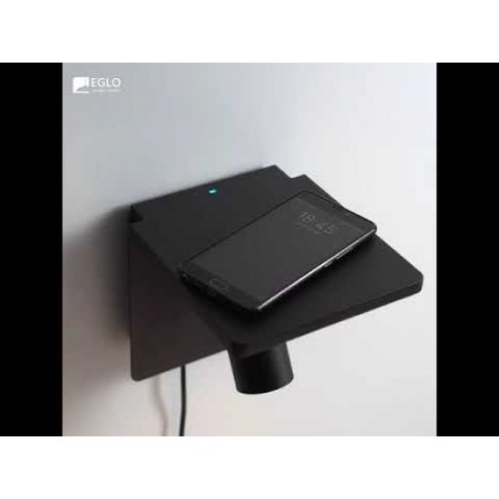 Аплик CIGLIE GU10 max 5W IP20 с QI зарядно черен