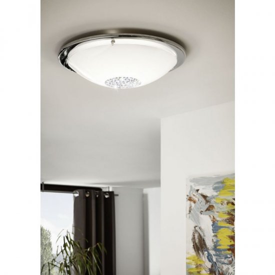 LED плафон GIOLINA 16W 3000K 1500Lm IP20 хром + кристал