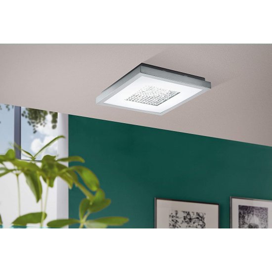 LED плафон PESCATE 24W 3000K 2100Lm IP20 хром + кристал димируем