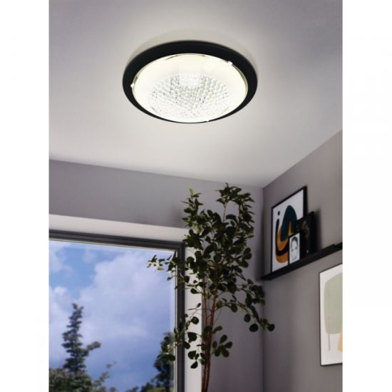 LED плафон ACOLLA 1 16W 3000K 1500Lm IP20 черно + кристал