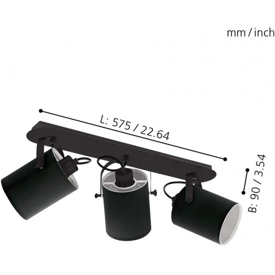 Спот VILLABATE 3хE27 max 3х10W (LED) IP20 черен