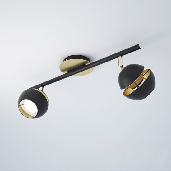 LED спот NOCITO GU10 2х3.3W 3000K 2x240Lm IP20 черно + златно