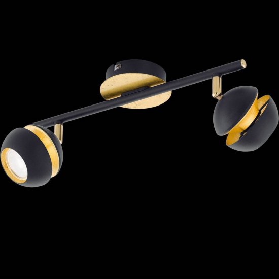 LED спот NOCITO GU10 2х3.3W 3000K 2x240Lm IP20 черно + златно