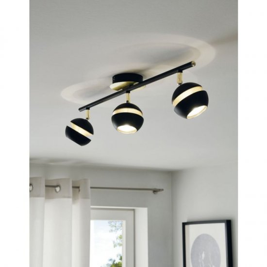 LED спот NOCITO GU10 3х3.3W 3000K 3x240Lm IP20 черно + златно