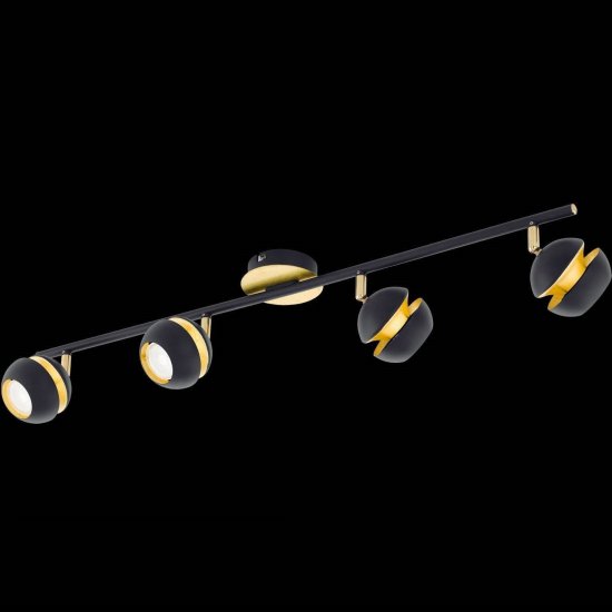 LED спот NOCITO GU10 4х3.3W 3000K 4x240Lm IP20 черно + златно