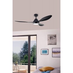 Полилей вентилатор ANTIBES 18W 4000K 2000Lm + 45W Ø132см черен мат + дистанционно управление