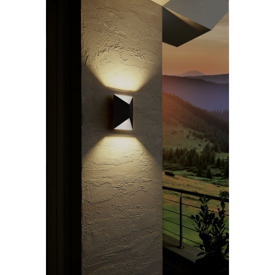 LED фасаден аплик PREDAZZO IP44 2x2.5W 3000K 2x180Lm антрацит