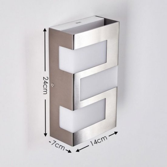 LED фасаден аплик RALORA IP44 3x2.5W 3000K 3x180Lm мат хром