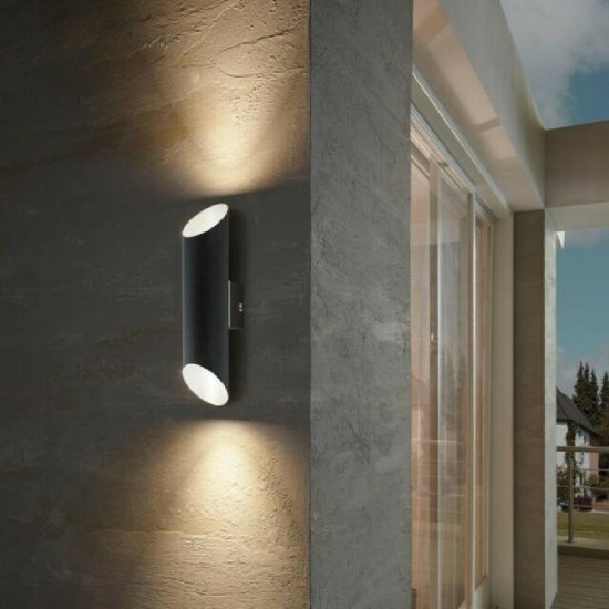 LED фасаден аплик AGOLADA IP44 2x3.7W 3000K 2x320Lm черно + мед