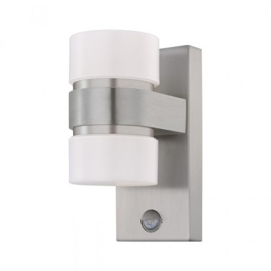 LED фасадно тяло ATOLLARI IP44 2x6W 3000K 2x500Lm мат хром със сензор