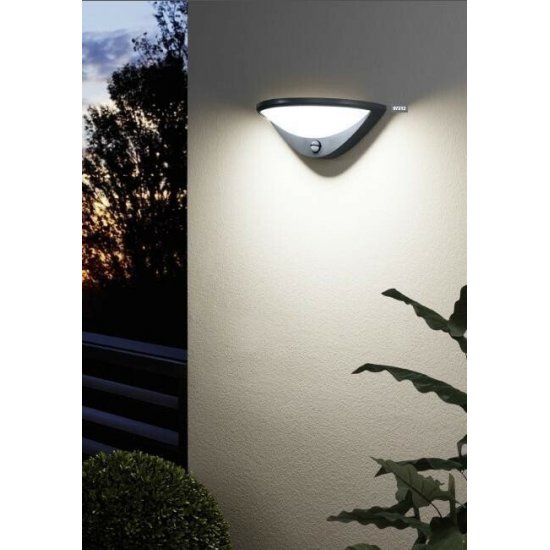 LED фасаден аплик BELCREDA IP44 9.3W 3000K 1200Lm антрацит със сензор