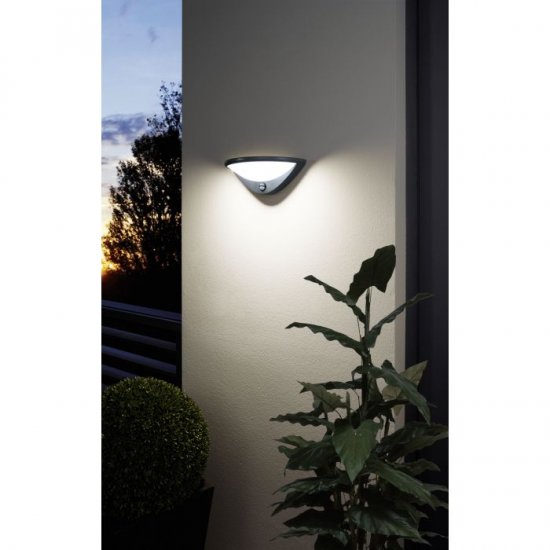 LED фасаден аплик BELCREDA IP44 9.3W 3000K 1200Lm антрацит със сензор