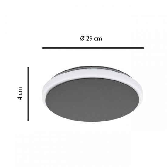 LED фасадно тяло плафон MONGODIO IP44 11.5W 3000K 1450Lm антрацит