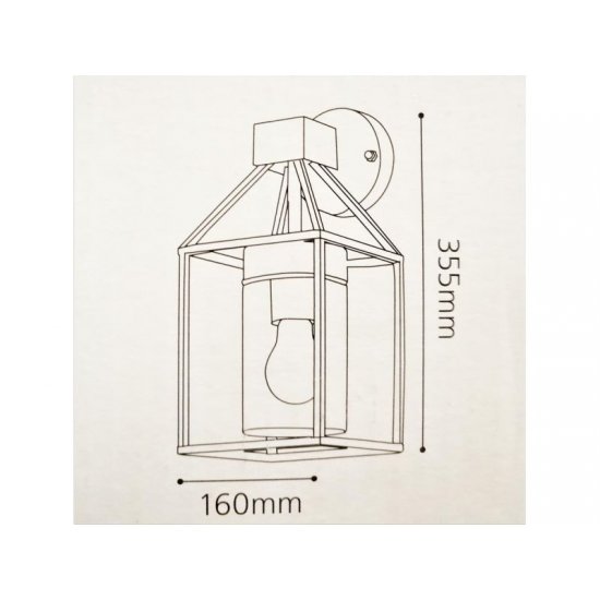 Градински фасаден аплик TRECATE IP44 E27 max 1x60W черен
