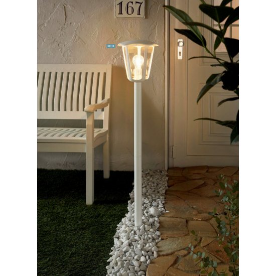 Градински фенер стоящ MONREALE IP44 E27 max 1x60W 100см бял