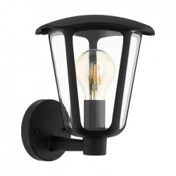 Градински фенер стенен нагоре MONREALE IP44 E27 max 1x60W черен