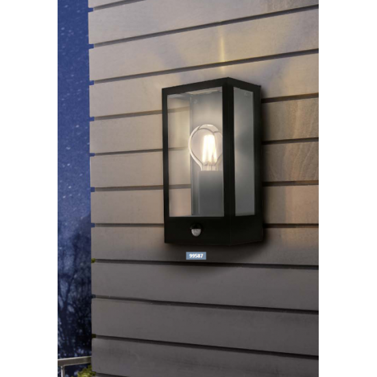 Градински фасаден аплик ALAMONTE IP44 E27 max 1x60W със сензор