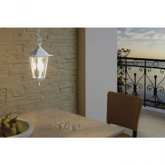 Градински фенер висящ LATERNA 5 IP44 E27 max 1x60W бял