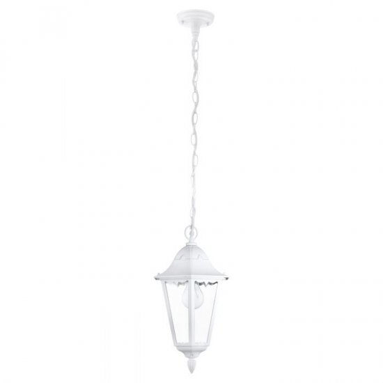 Градински фенер висящ NAVEDO IP44 E27 max 1x60W бял