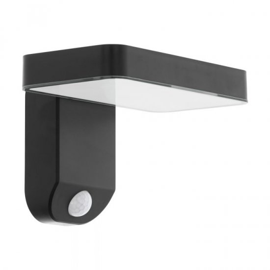 LED соларно фасадно тяло PASTION IP44 4.5W 3000K 200Lm черен със сензор