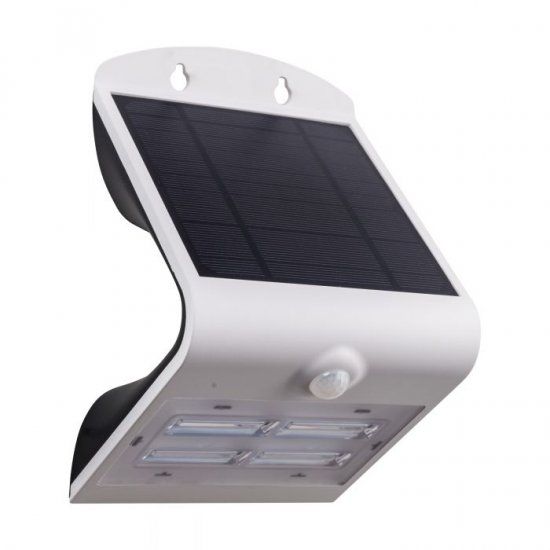 LED соларно фасадно тяло LAMOZZO IP44 3.2W 3000+4000K 440Lm бял със сензор