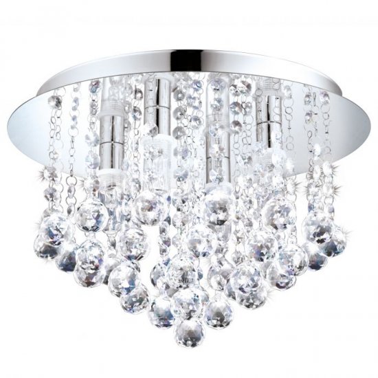 LED плафон за баня ALMONTE IP44 G9 4x3W 3000K 4х360Lm хром + кристал