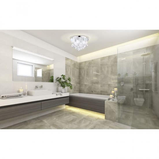 LED плафон за баня ALMONTE IP44 G9 4x3W 3000K 4х360Lm хром + кристал