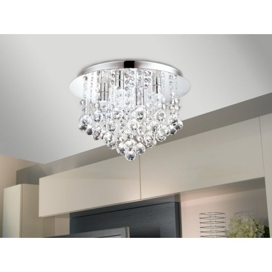 LED плафон за баня ALMONTE IP44 G9 4x3W 3000K 4х360Lm хром + кристал