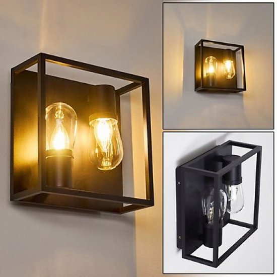Плафон за баня AMEZOLA IP44 2xЕ27 max 2x40W черен + прозрачно стъкло