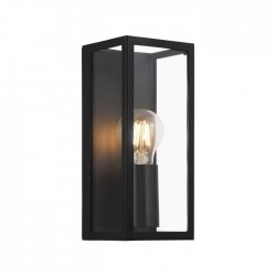 Аплик за баня AMEZOLA IP44 1xЕ27 max 1x60W черен + прозрачно стъкло