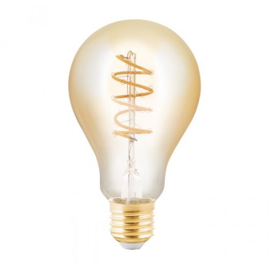 LED крушка Filament DECORATIVE SPIRAL A75 Е27 4W 2000К 245Lm димируема CRI>80 кехлибар