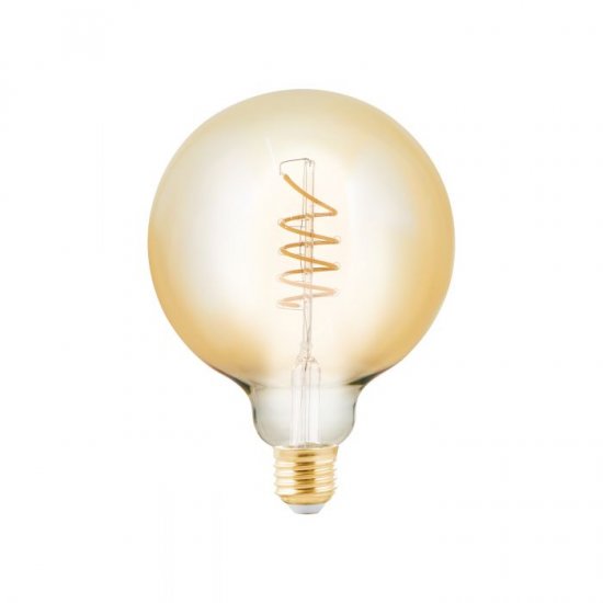 LED крушка Filament DECORATIVE SPIRAL G125 Е27 4W 2000К 245Lm димируема CRI>80 кехлибар