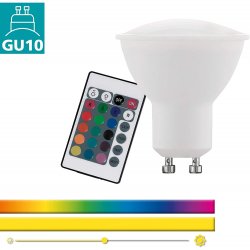 LED крушка SMART BULBS RGB-W INFRARED GU10 4W RGB+3000K 220Lm димируема + дистанционно управление CRI>80